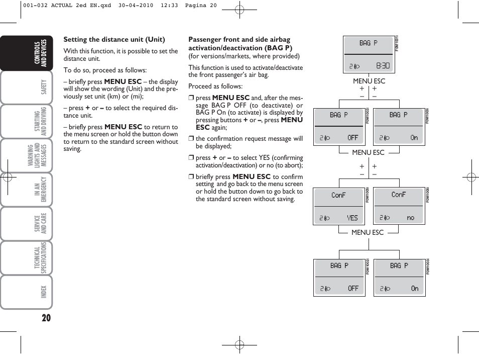 FIAT Grande Punto Actual User Manual | Page 21 / 216