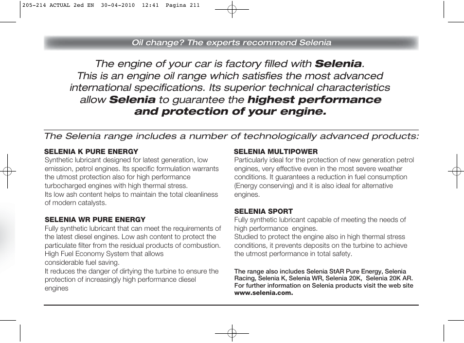 FIAT Grande Punto Actual User Manual | Page 212 / 216