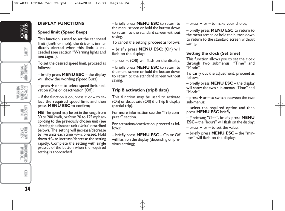 FIAT Grande Punto Actual User Manual | Page 25 / 216