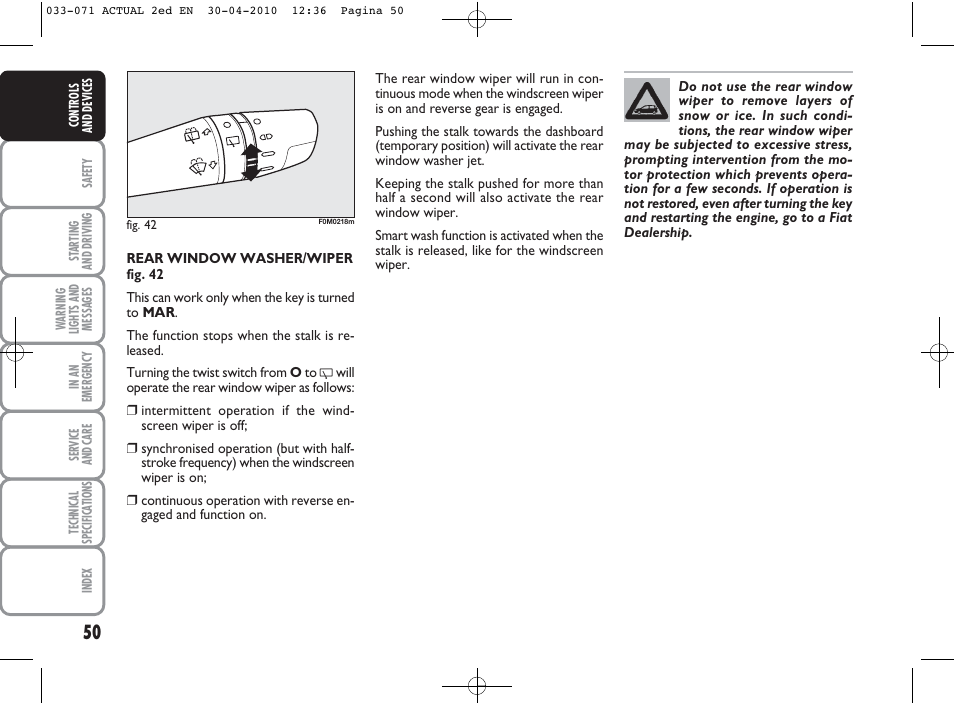 FIAT Grande Punto Actual User Manual | Page 51 / 216