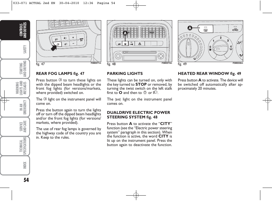 FIAT Grande Punto Actual User Manual | Page 55 / 216