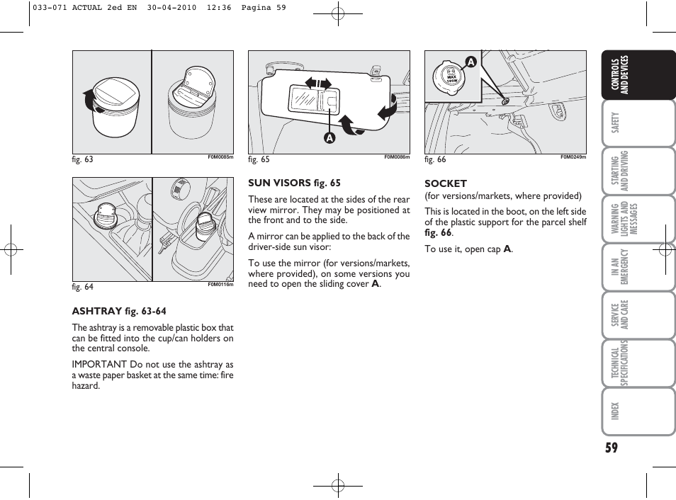 FIAT Grande Punto Actual User Manual | Page 60 / 216