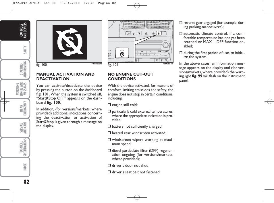 FIAT Grande Punto Actual User Manual | Page 83 / 216