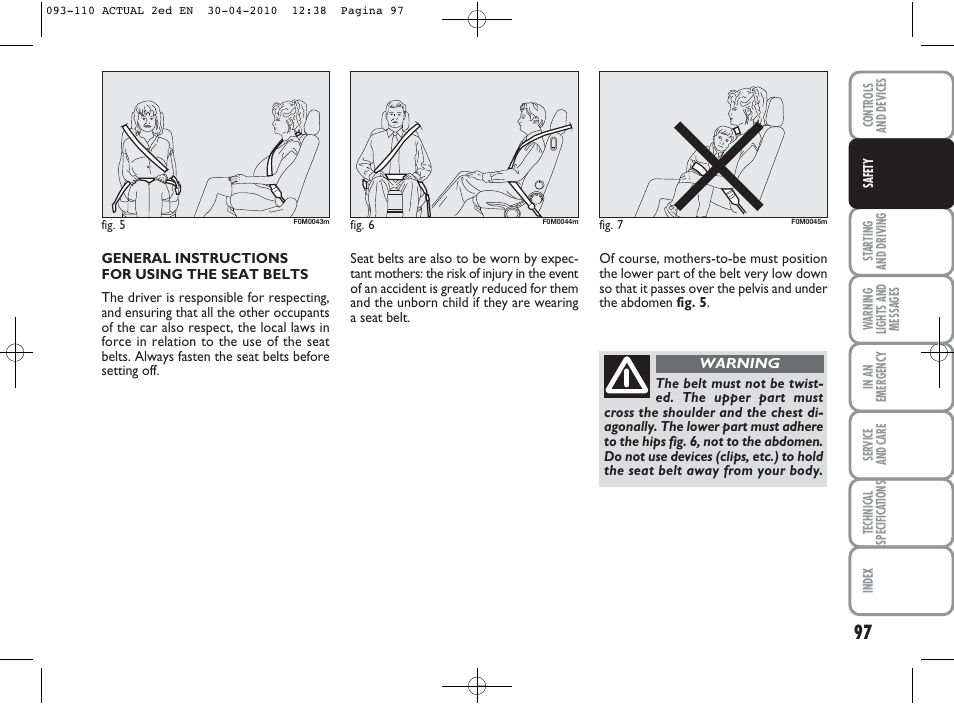 FIAT Grande Punto Actual User Manual | Page 98 / 216