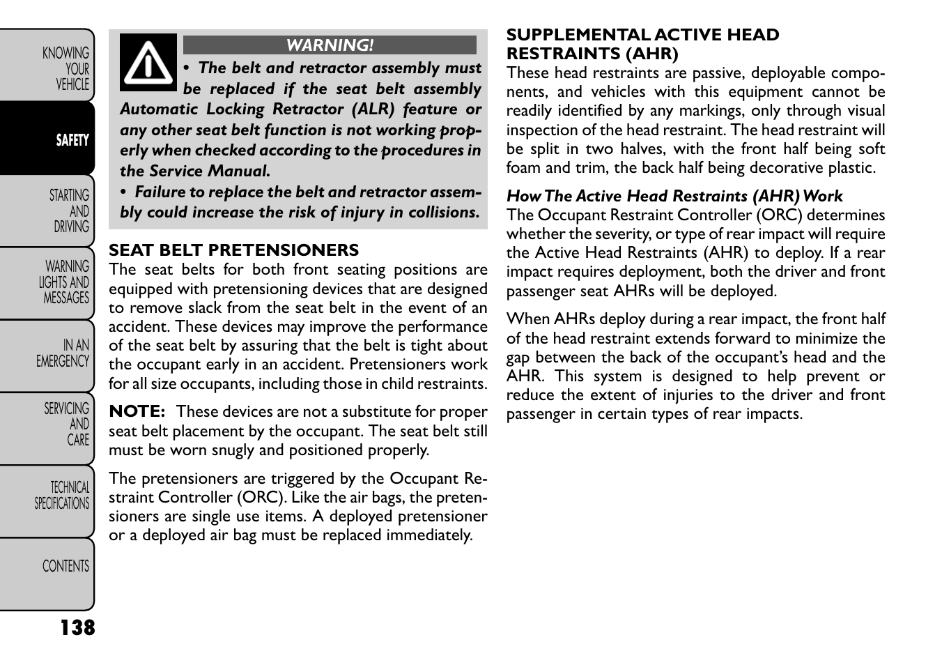 FIAT Freemont User Manual | Page 144 / 266