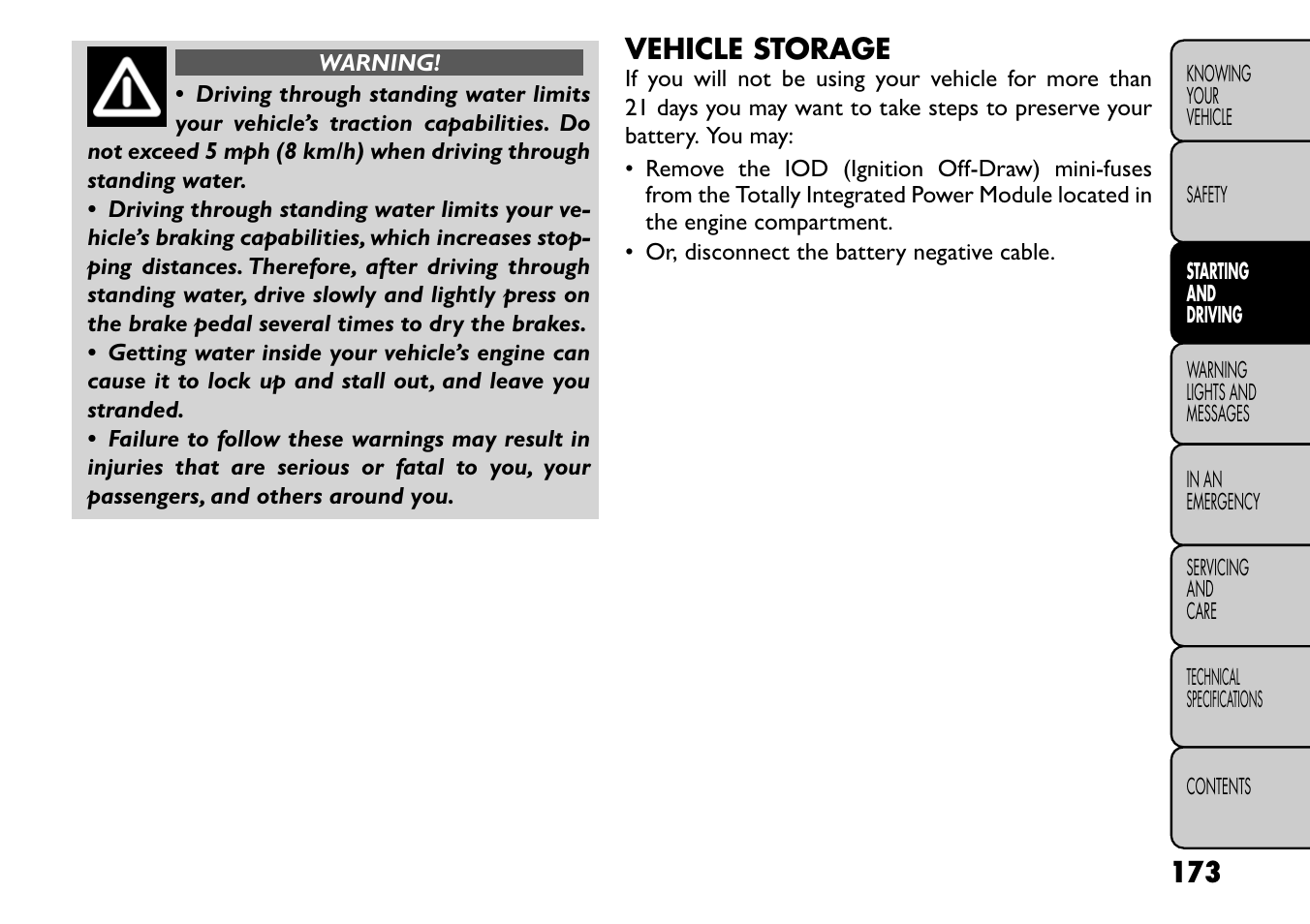 Vehicle storage | FIAT Freemont User Manual | Page 179 / 266