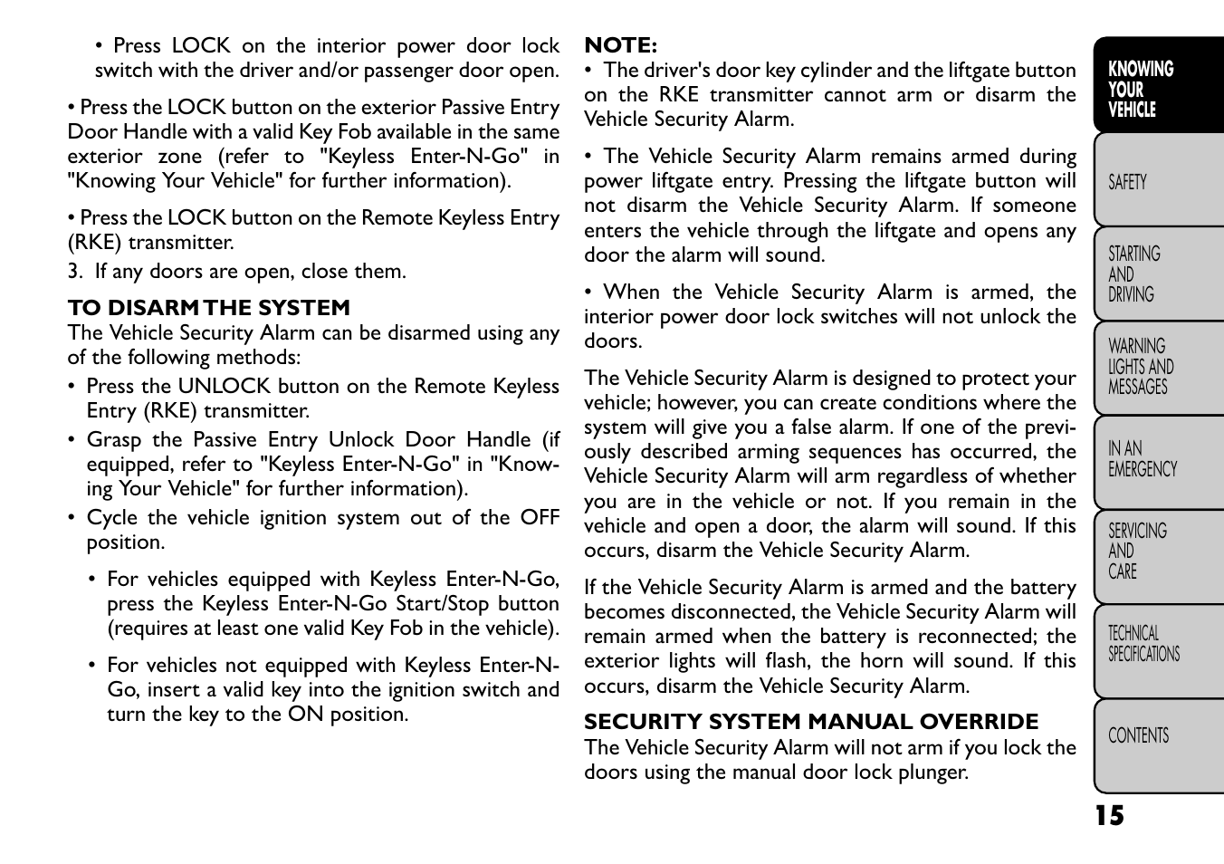 FIAT Freemont User Manual | Page 21 / 266