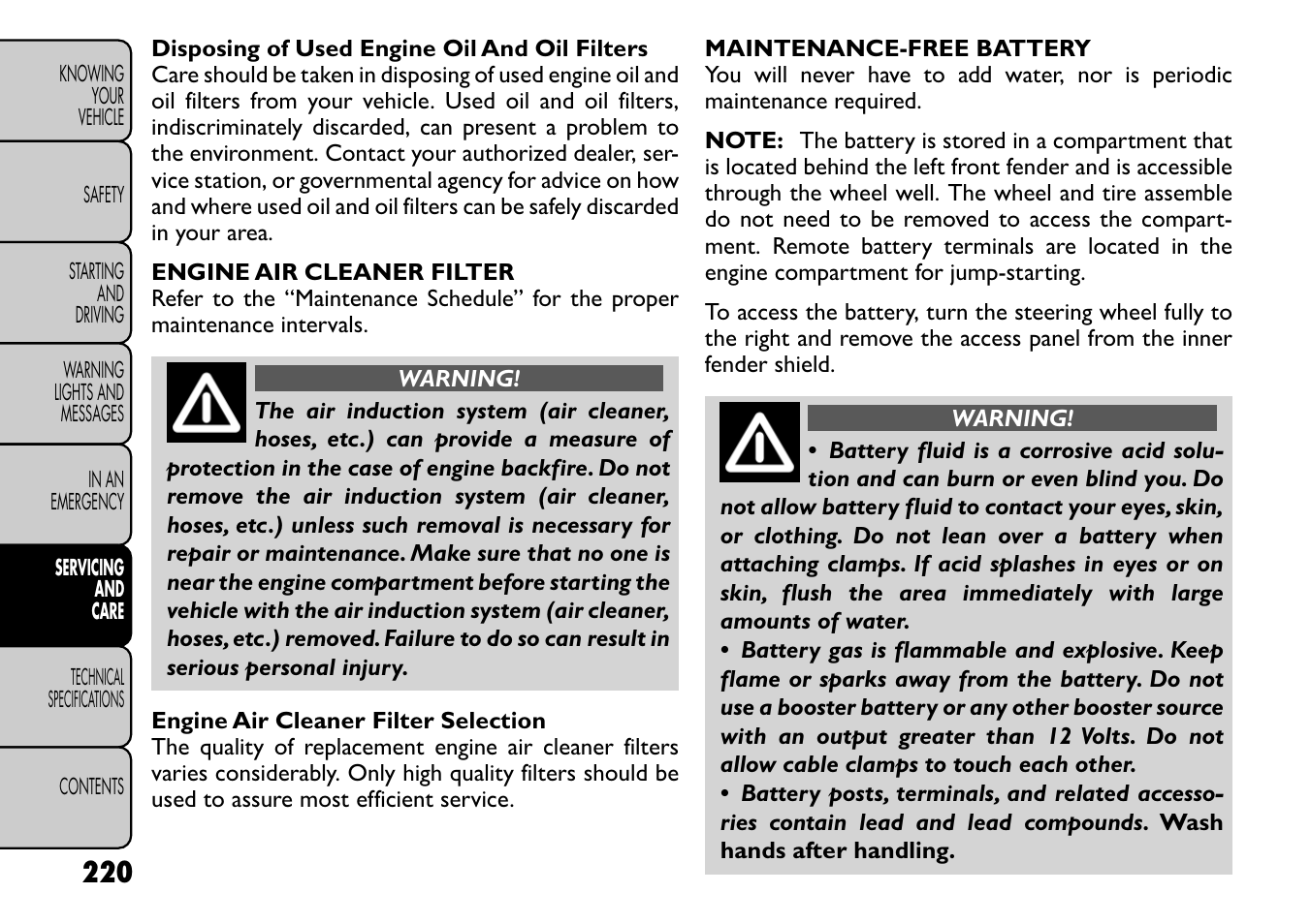 FIAT Freemont User Manual | Page 226 / 266