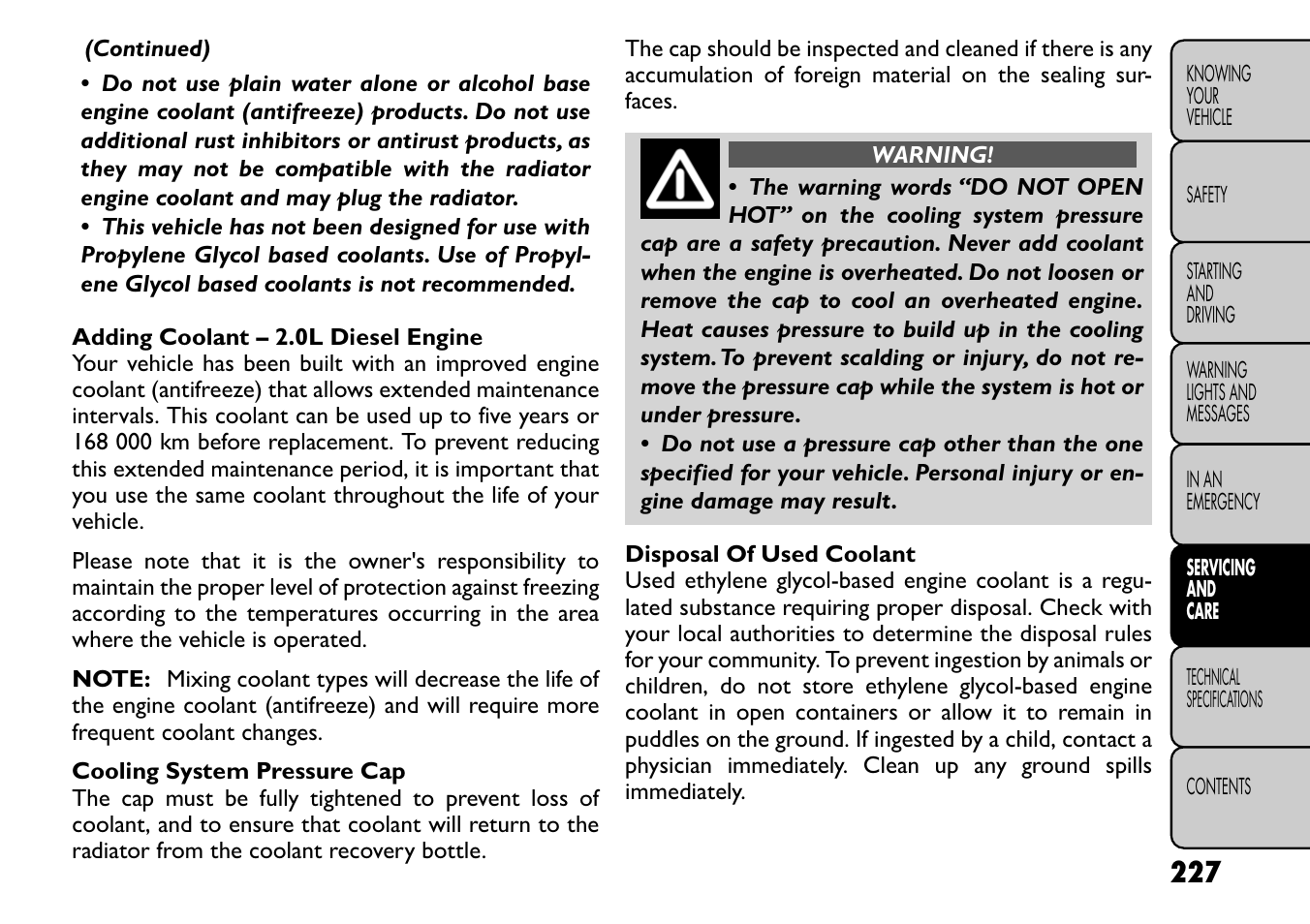 FIAT Freemont User Manual | Page 233 / 266