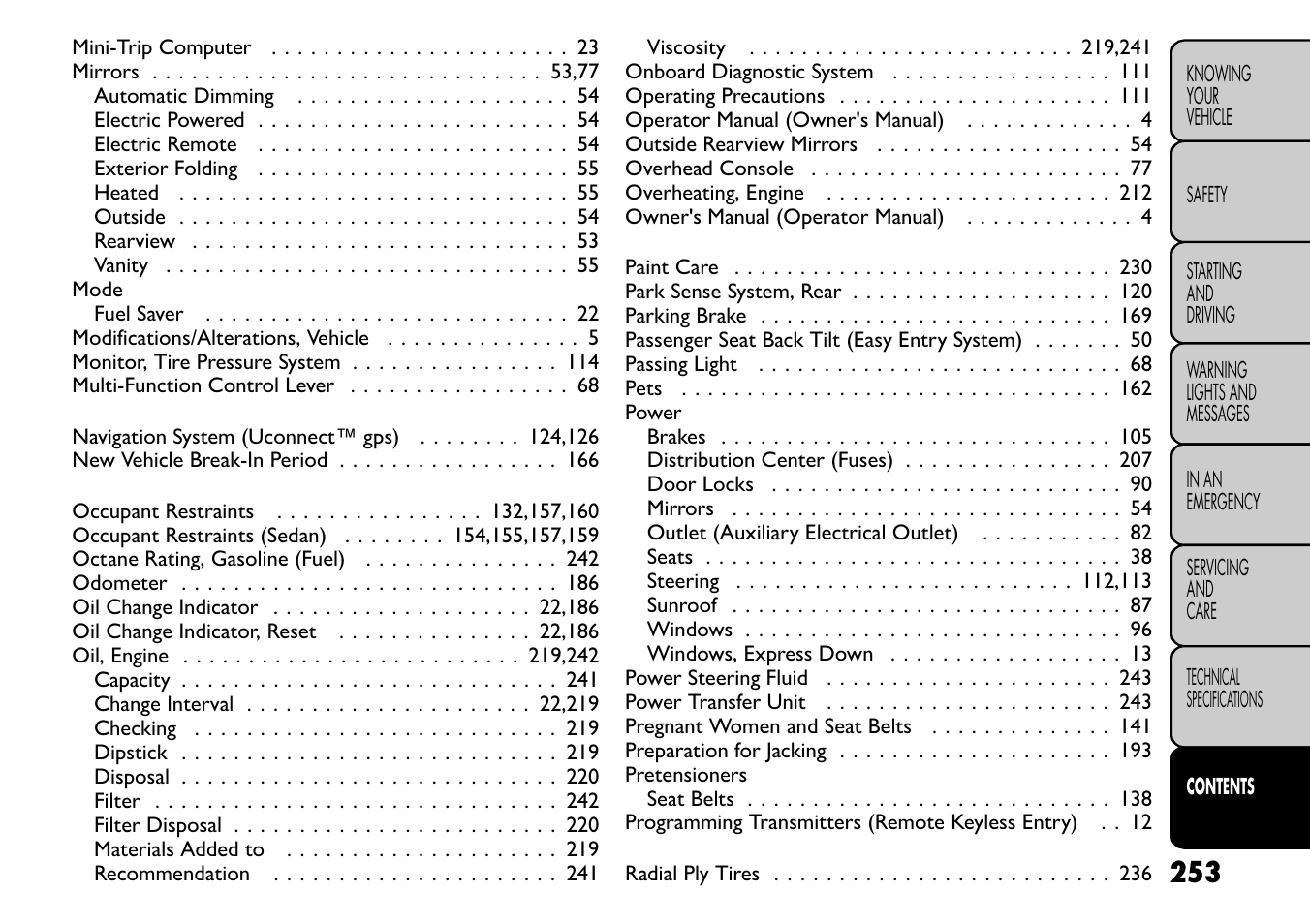 FIAT Freemont User Manual | Page 259 / 266