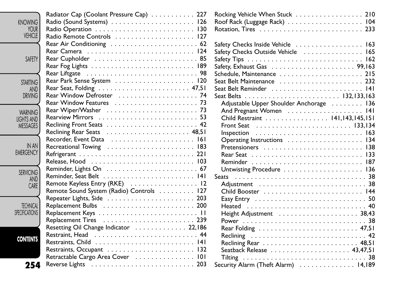 FIAT Freemont User Manual | Page 260 / 266