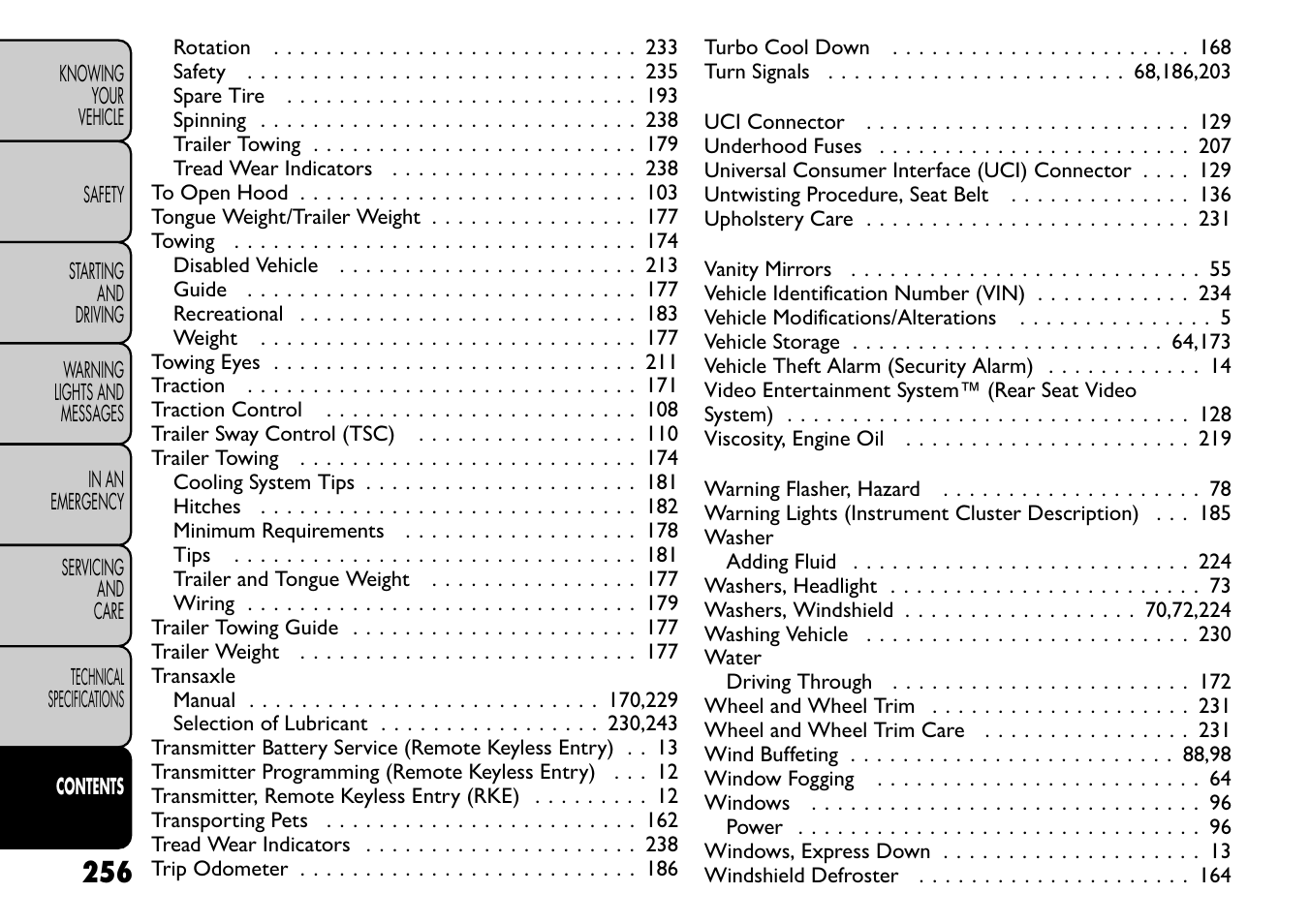 FIAT Freemont User Manual | Page 262 / 266