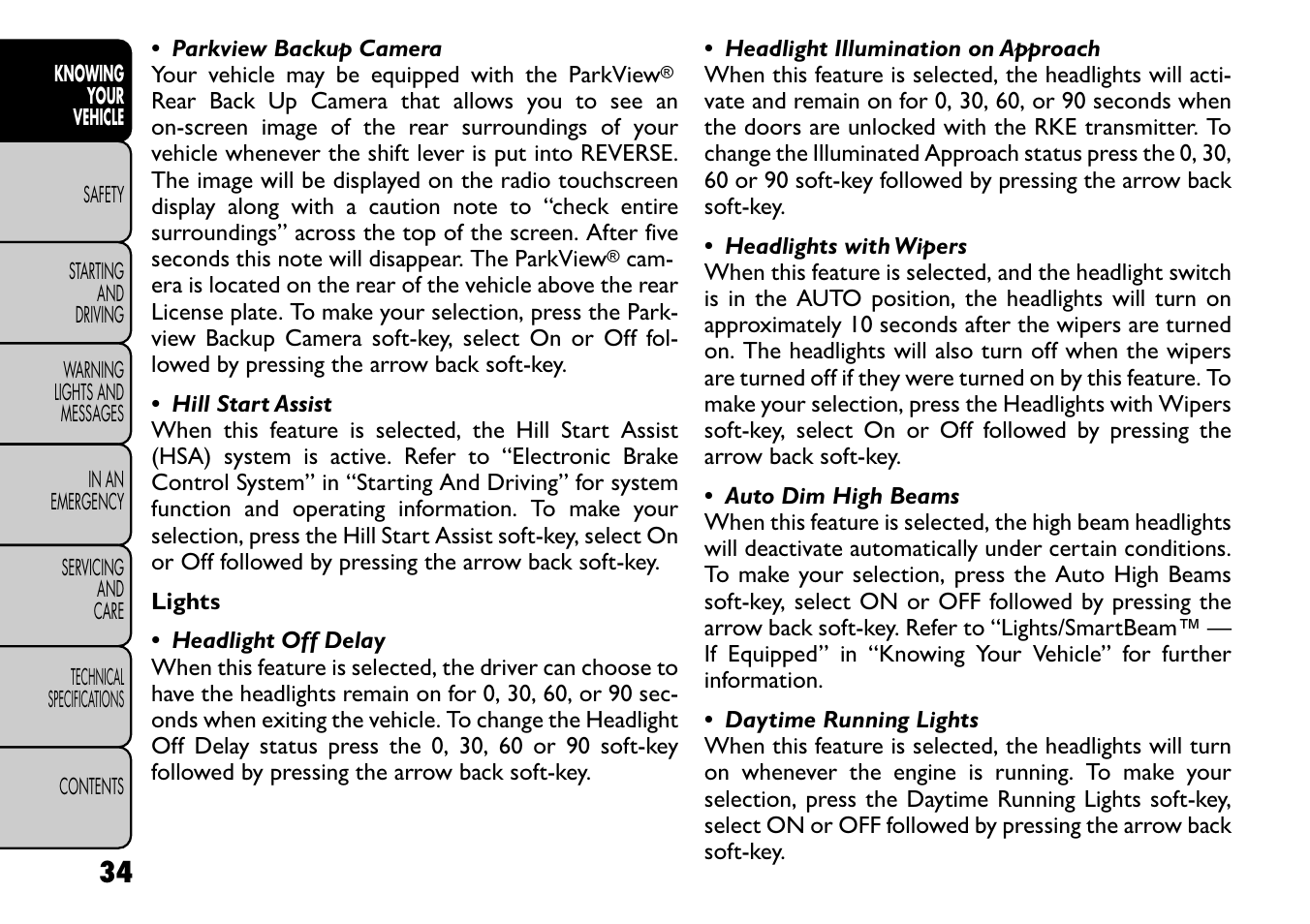 FIAT Freemont User Manual | Page 40 / 266