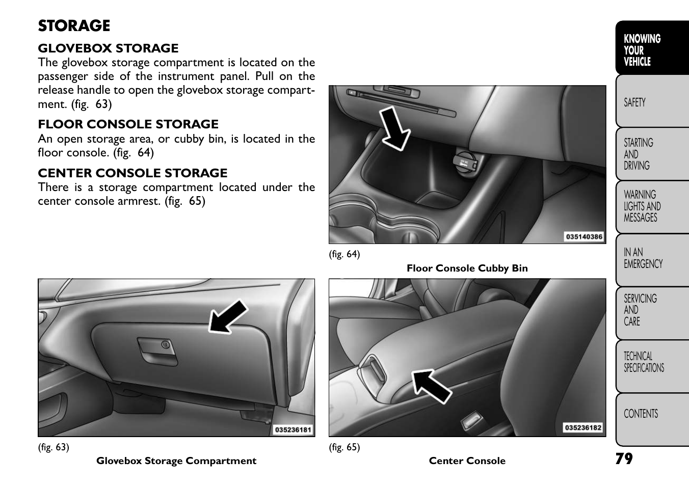 Storage | FIAT Freemont User Manual | Page 85 / 266