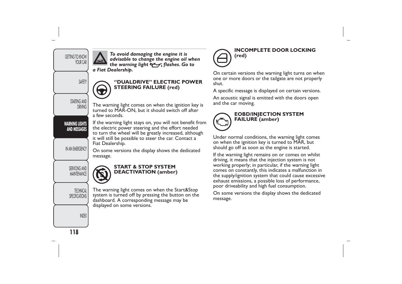 FIAT 500 User Manual | Page 121 / 230