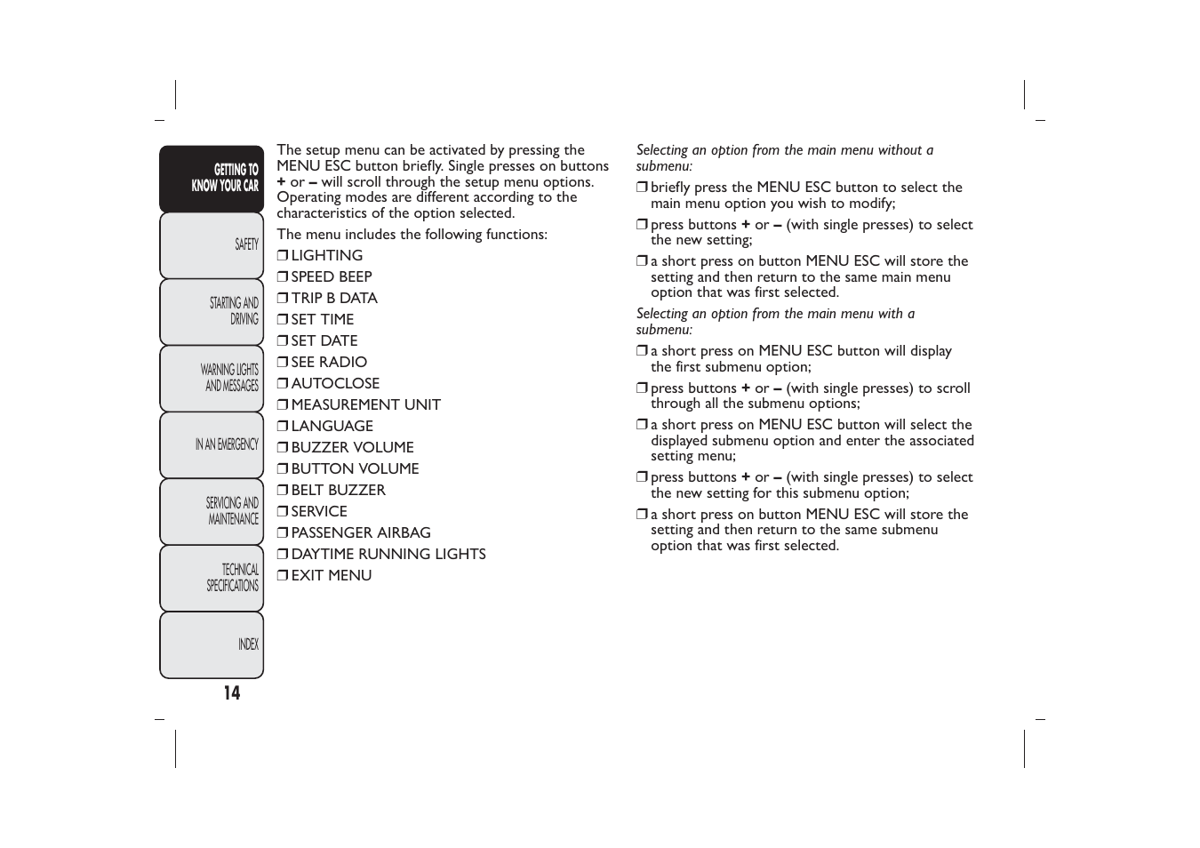 FIAT 500 User Manual | Page 17 / 230