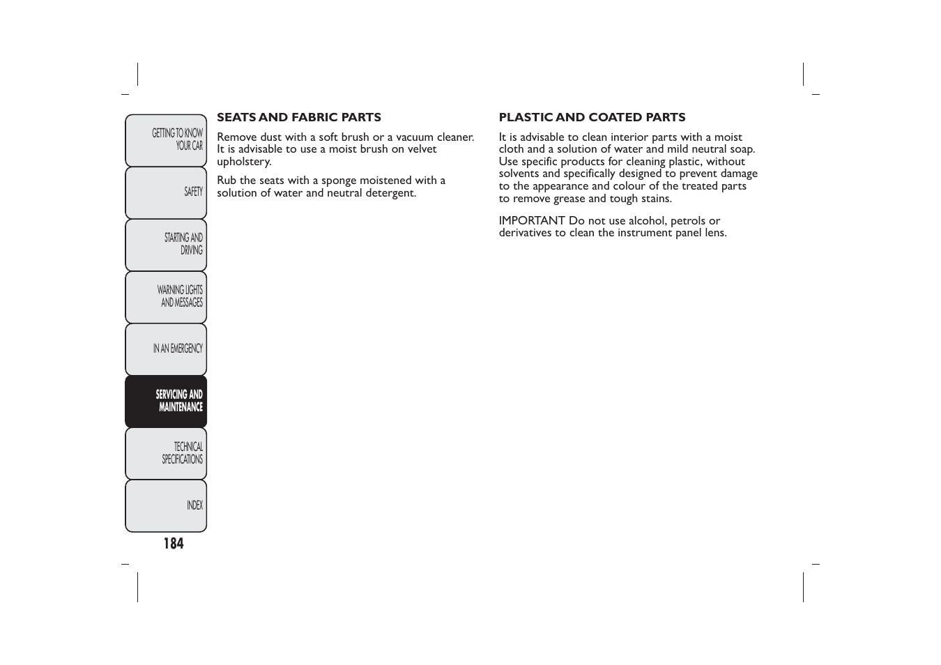 FIAT 500 User Manual | Page 187 / 230