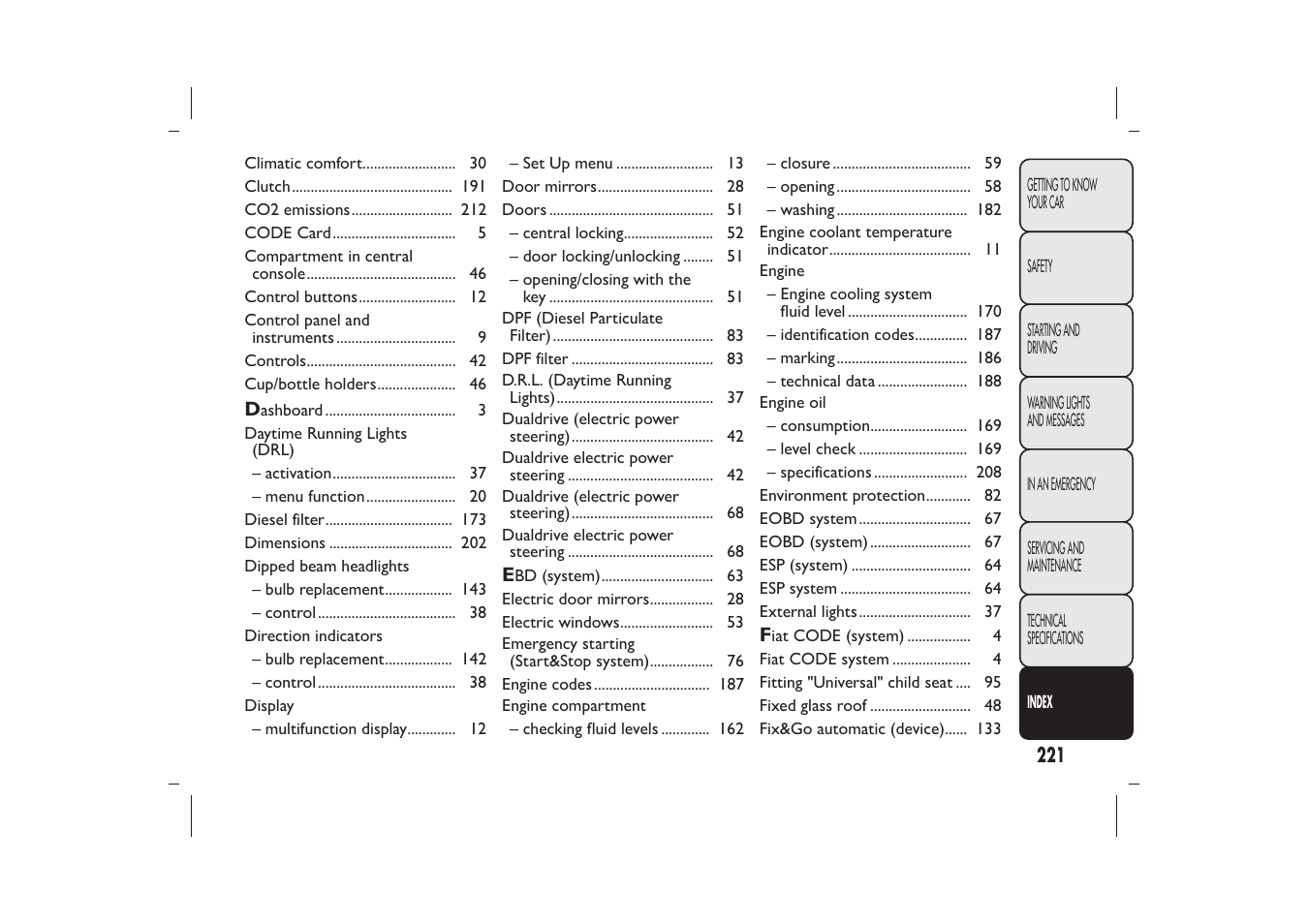 FIAT 500 User Manual | Page 224 / 230