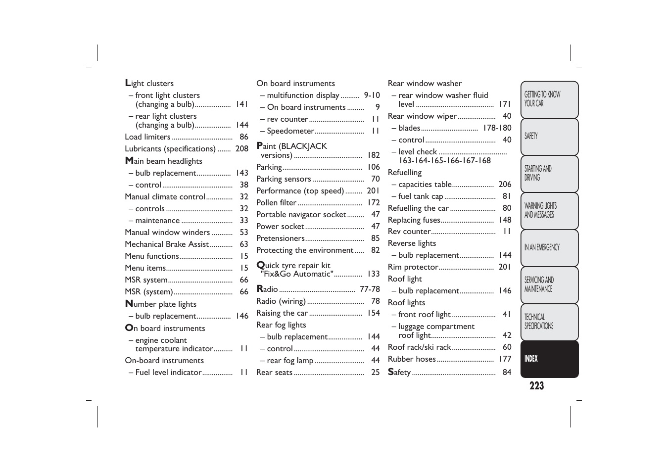 FIAT 500 User Manual | Page 226 / 230