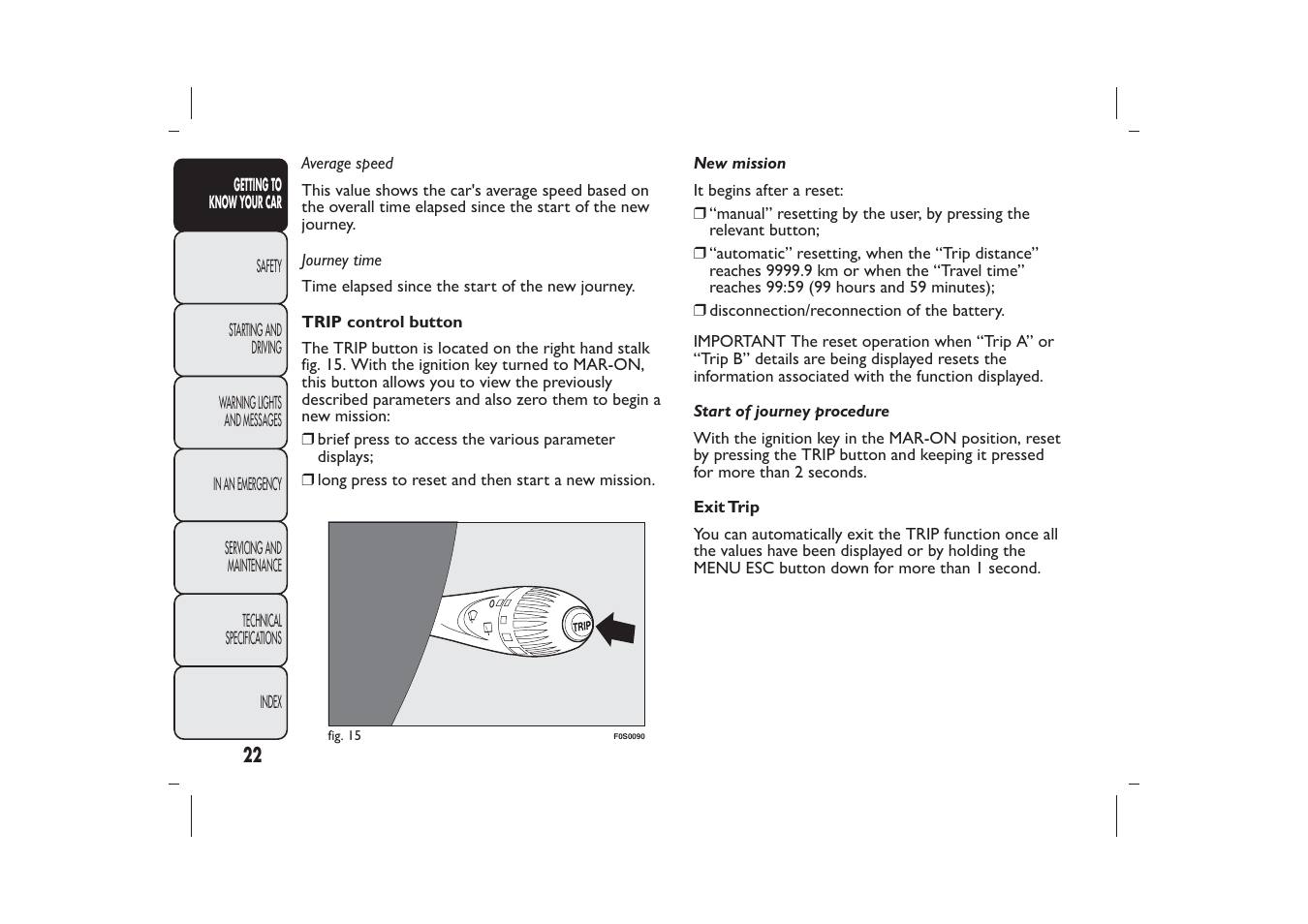 FIAT 500 User Manual | Page 25 / 230