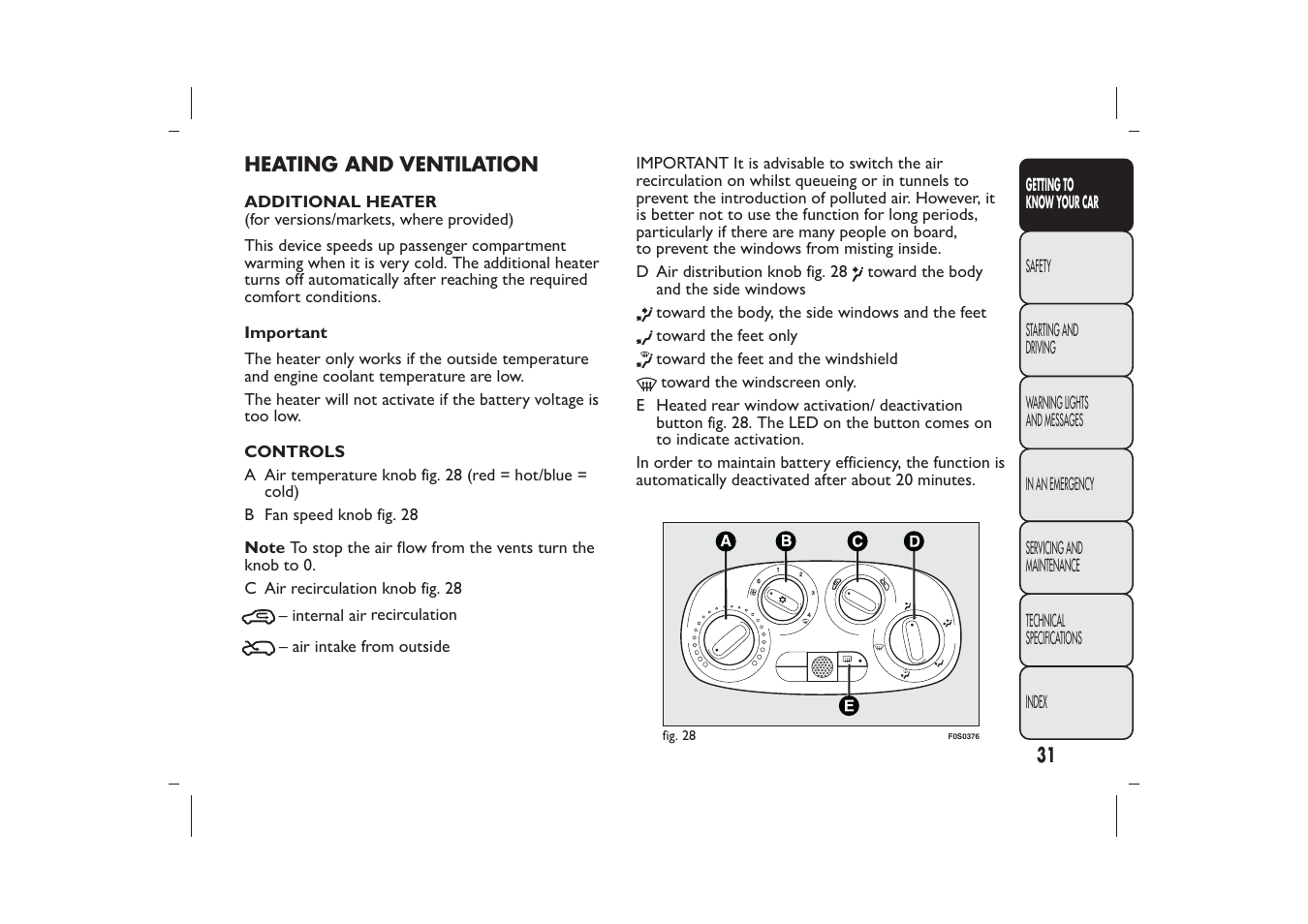 FIAT 500 User Manual | Page 34 / 230