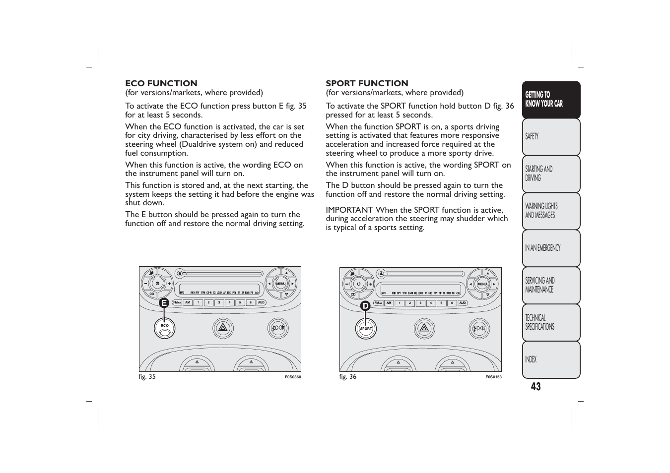 FIAT 500 User Manual | Page 46 / 230