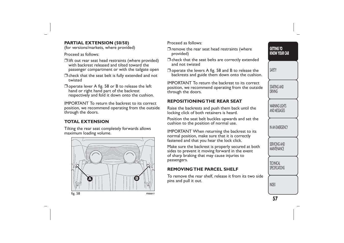 FIAT 500 User Manual | Page 60 / 230