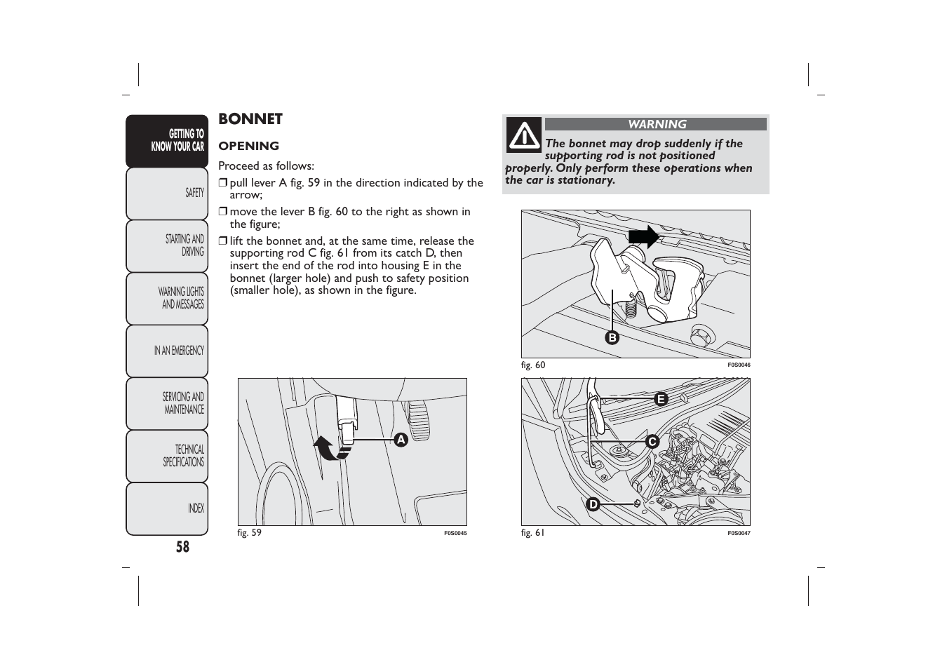 FIAT 500 User Manual | Page 61 / 230