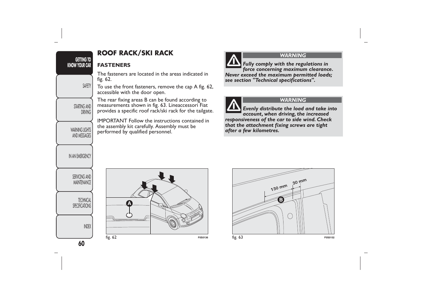 FIAT 500 User Manual | Page 63 / 230