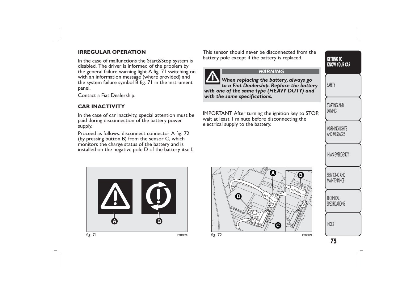 FIAT 500 User Manual | Page 78 / 230