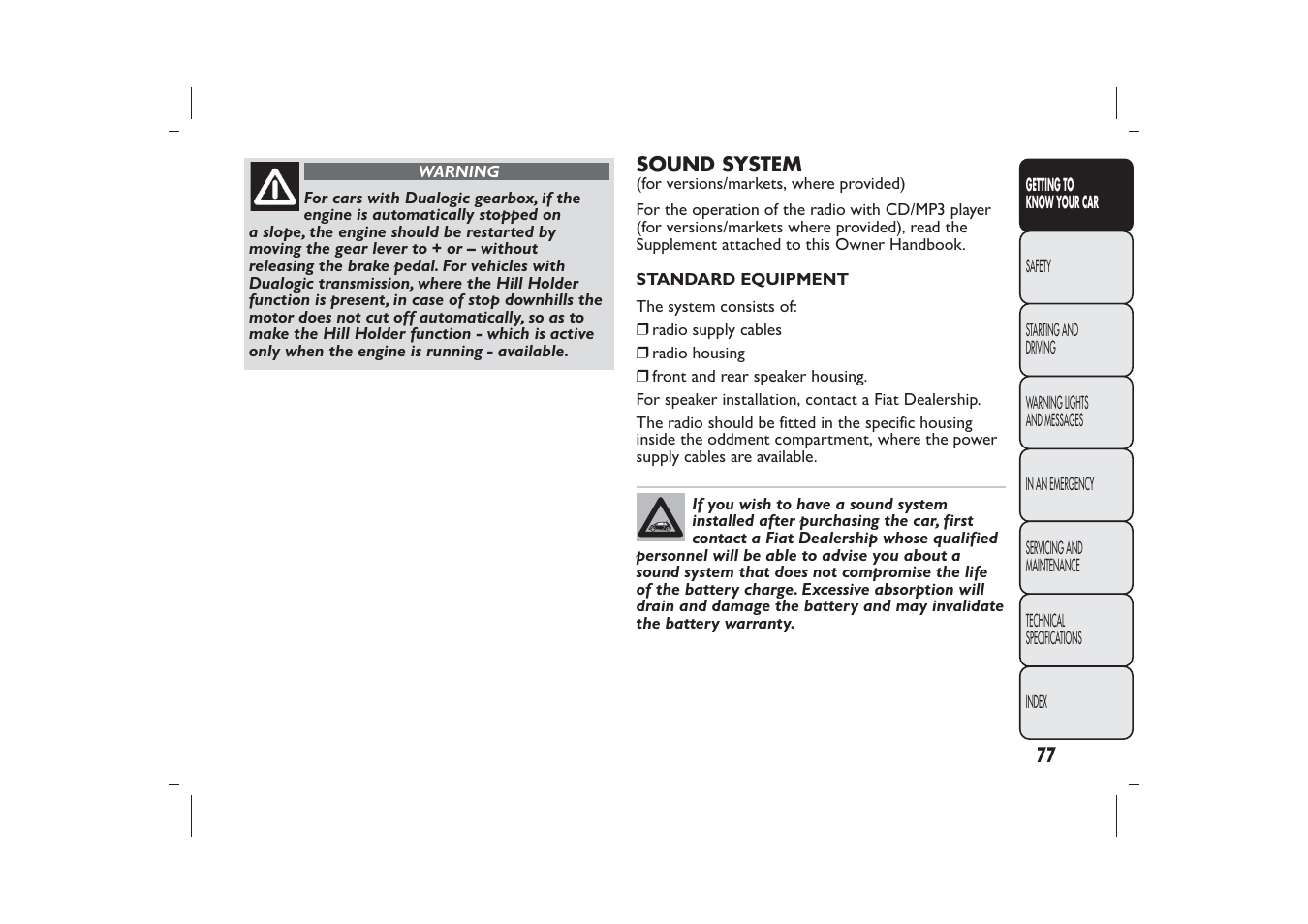 FIAT 500 User Manual | Page 80 / 230