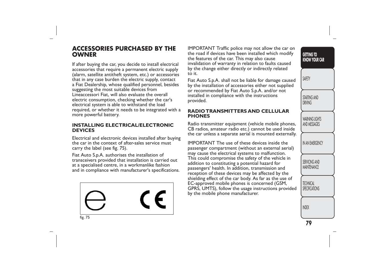 FIAT 500 User Manual | Page 82 / 230