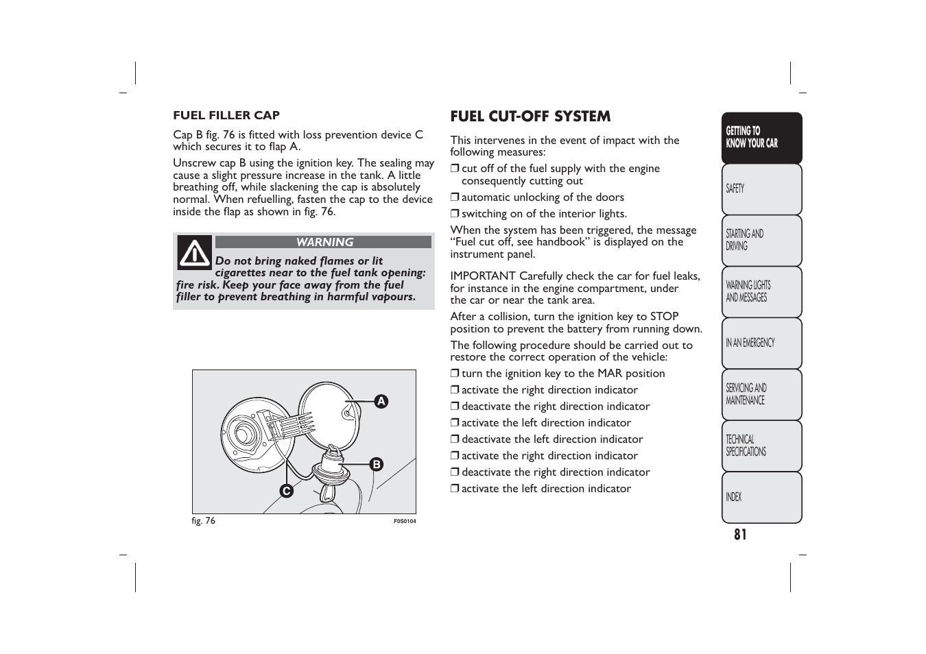 FIAT 500 User Manual | Page 84 / 230