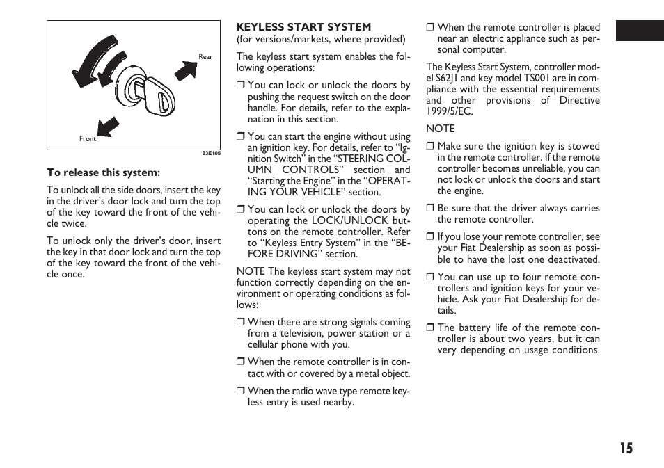 FIAT Sedici User Manual | Page 16 / 270