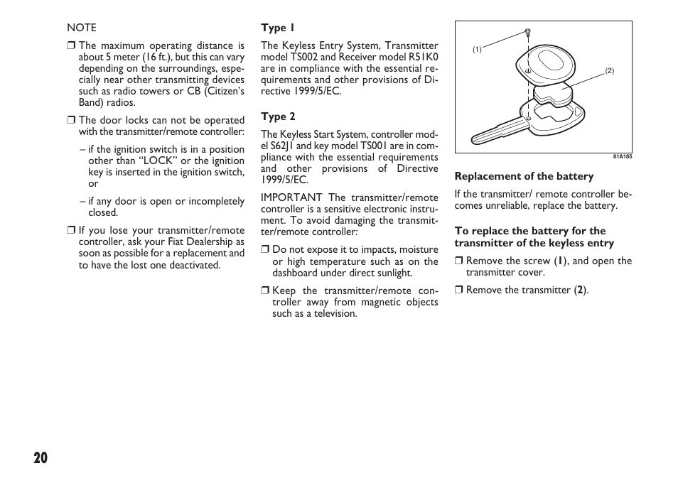 FIAT Sedici User Manual | Page 21 / 270