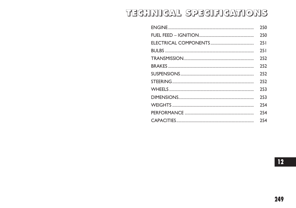 FIAT Sedici User Manual | Page 250 / 270