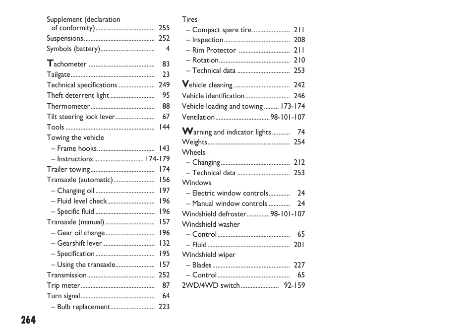 FIAT Sedici User Manual | Page 265 / 270