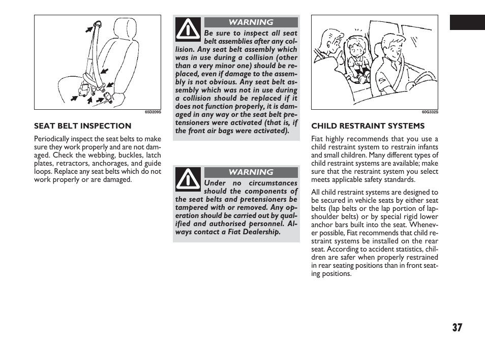 FIAT Sedici User Manual | Page 38 / 270