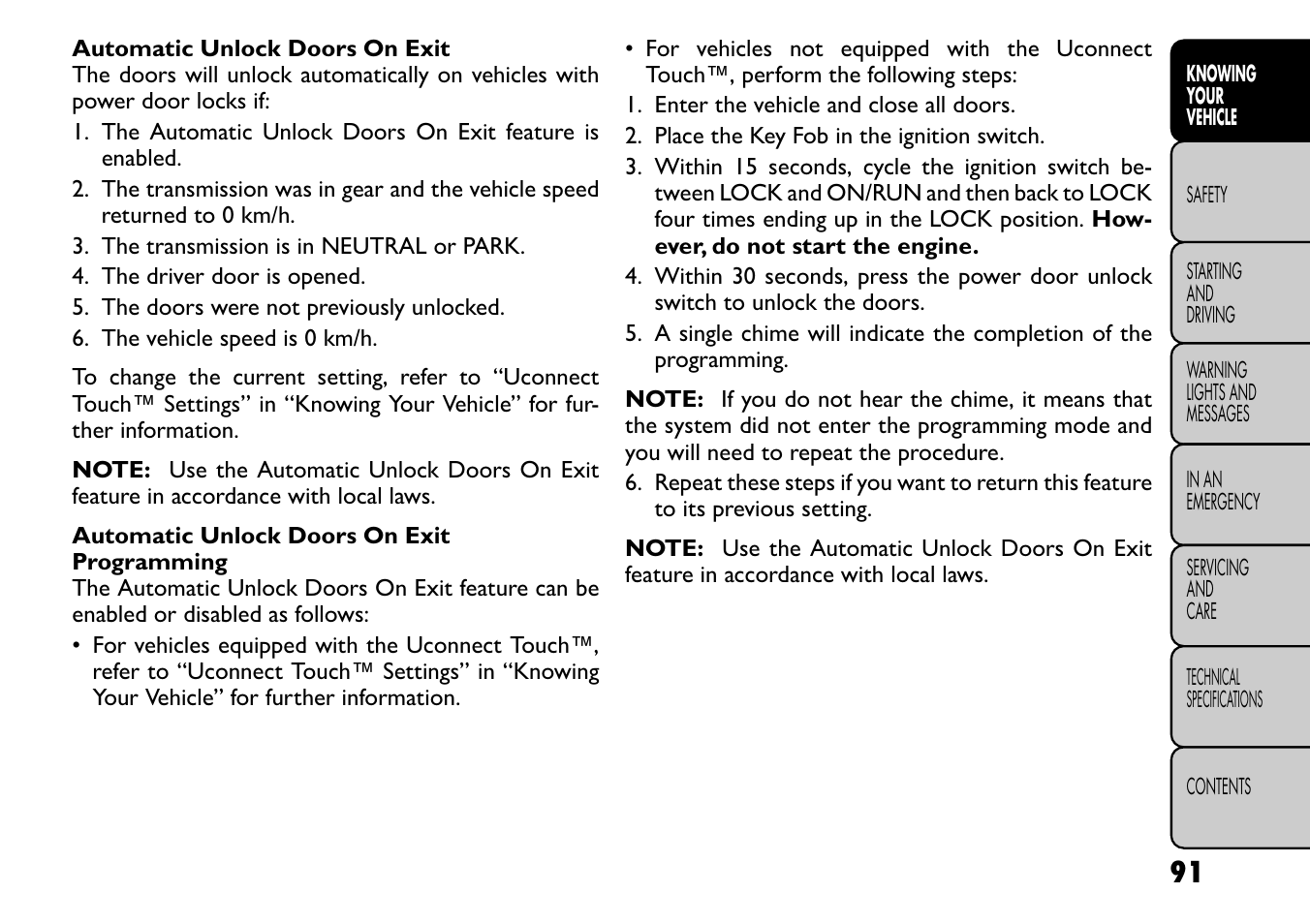 FIAT Freemont User Manual | Page 98 / 267