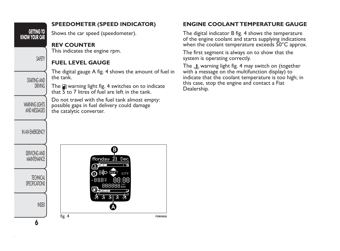 FIAT Panda User Manual | Page 10 / 260