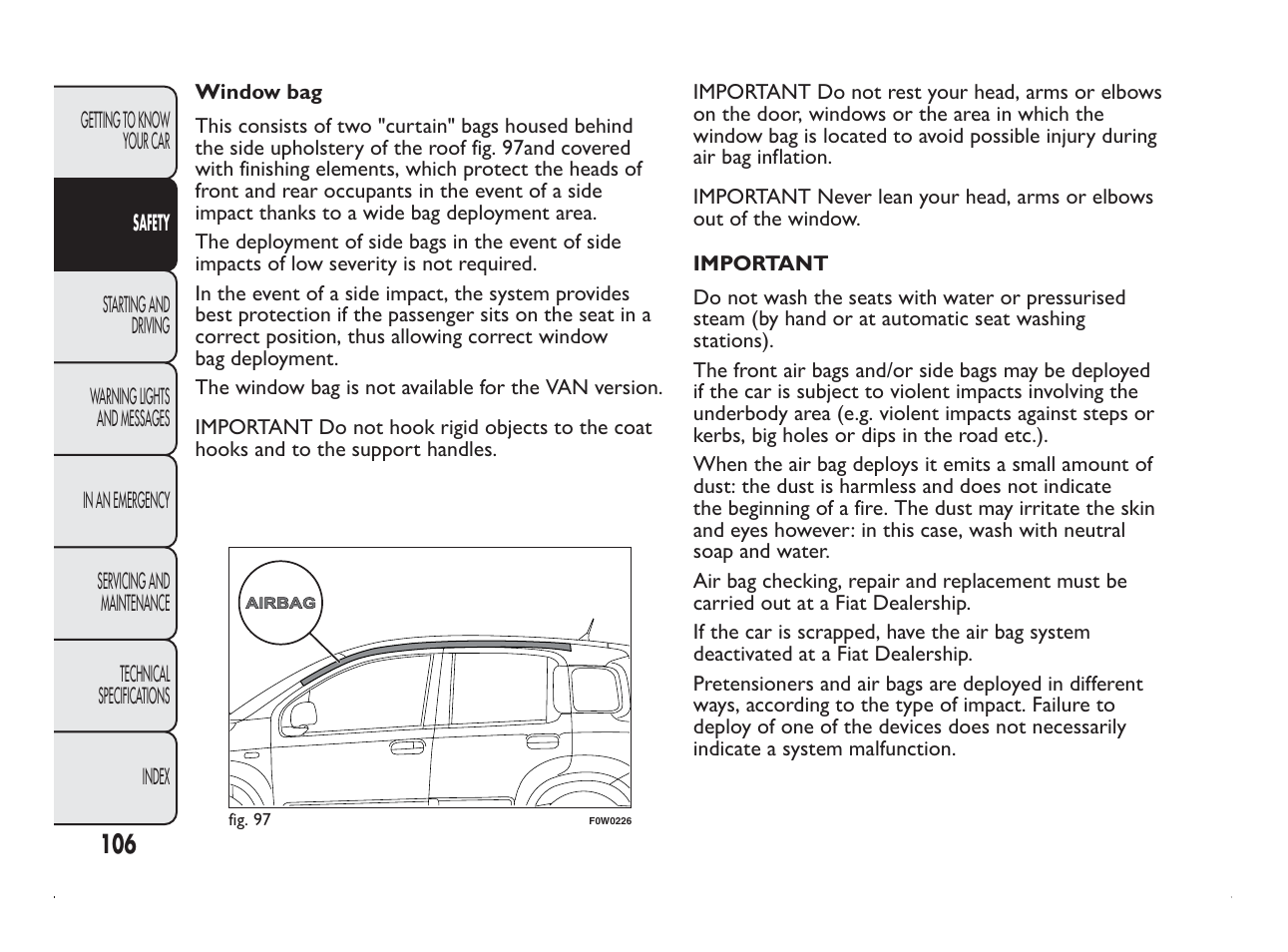 FIAT Panda User Manual | Page 110 / 260