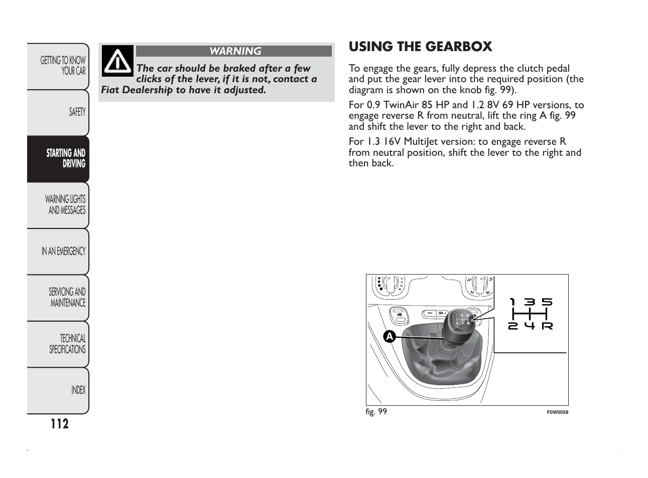 FIAT Panda User Manual | Page 116 / 260