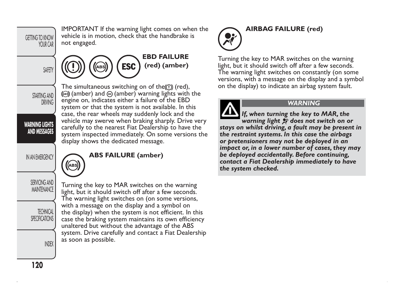 FIAT Panda User Manual | Page 124 / 260