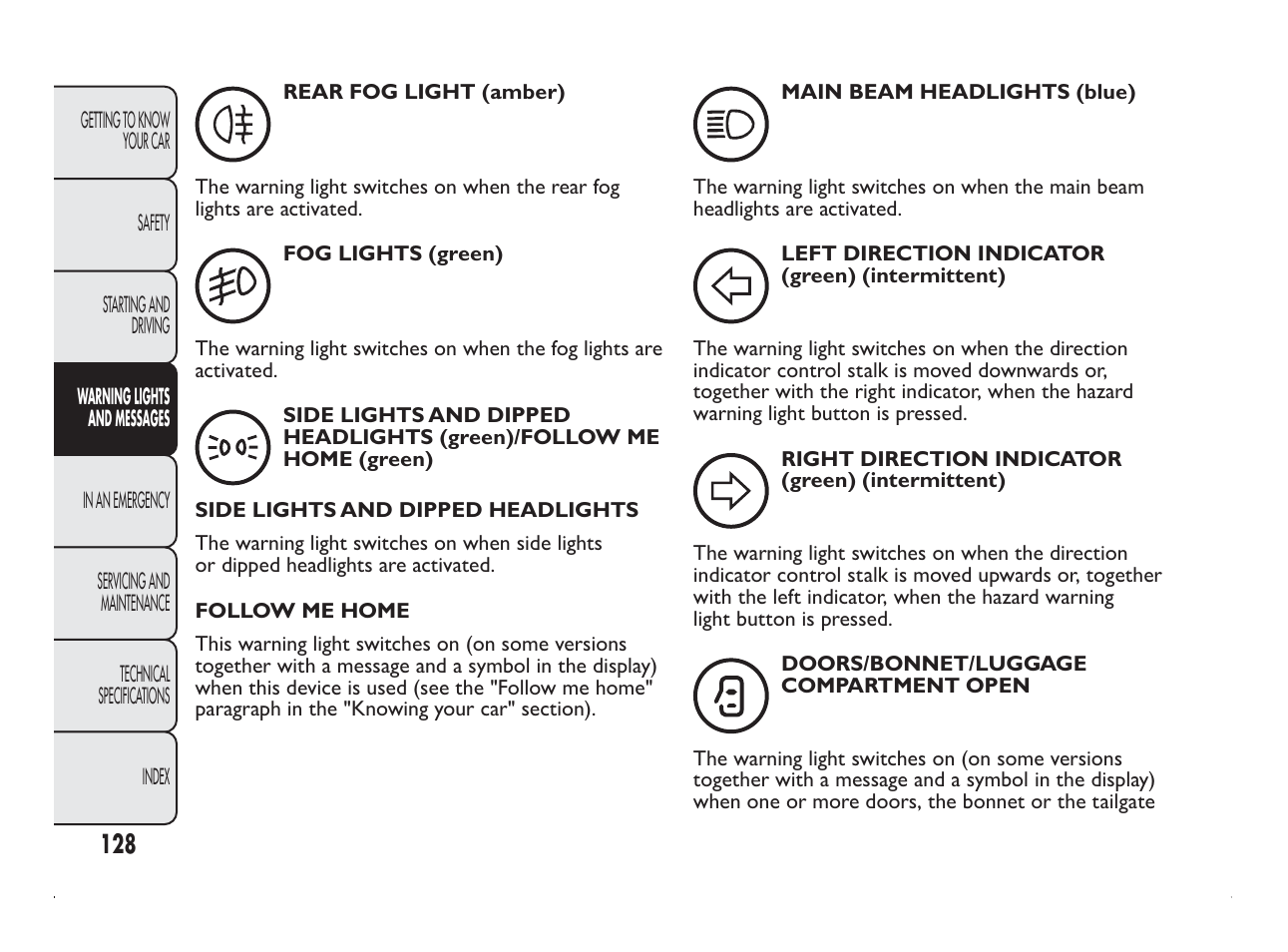 FIAT Panda User Manual | Page 132 / 260