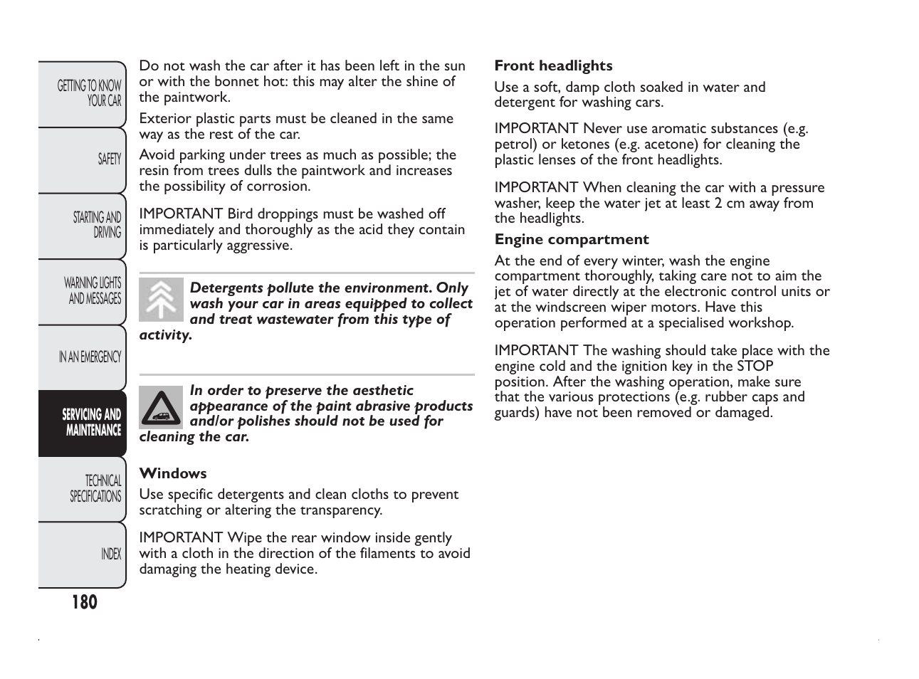 FIAT Panda User Manual | Page 184 / 260