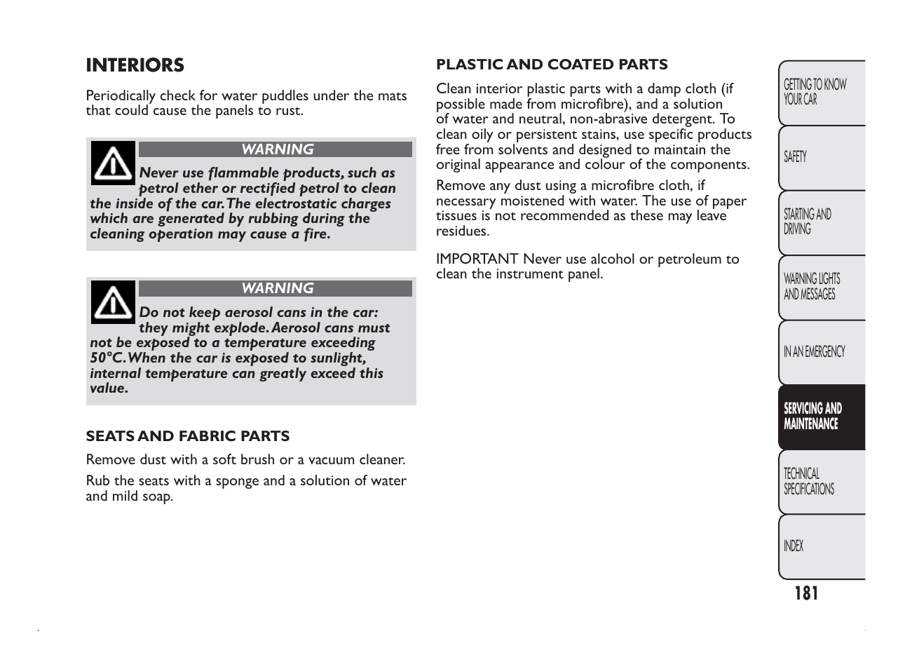 FIAT Panda User Manual | Page 185 / 260