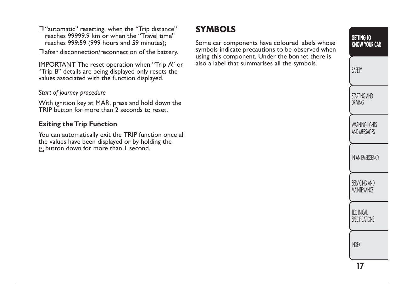 FIAT Panda User Manual | Page 21 / 260