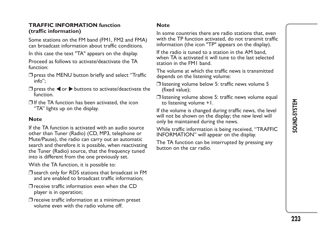 FIAT Panda User Manual | Page 227 / 260