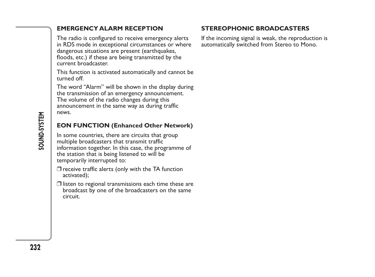 FIAT Panda User Manual | Page 236 / 260