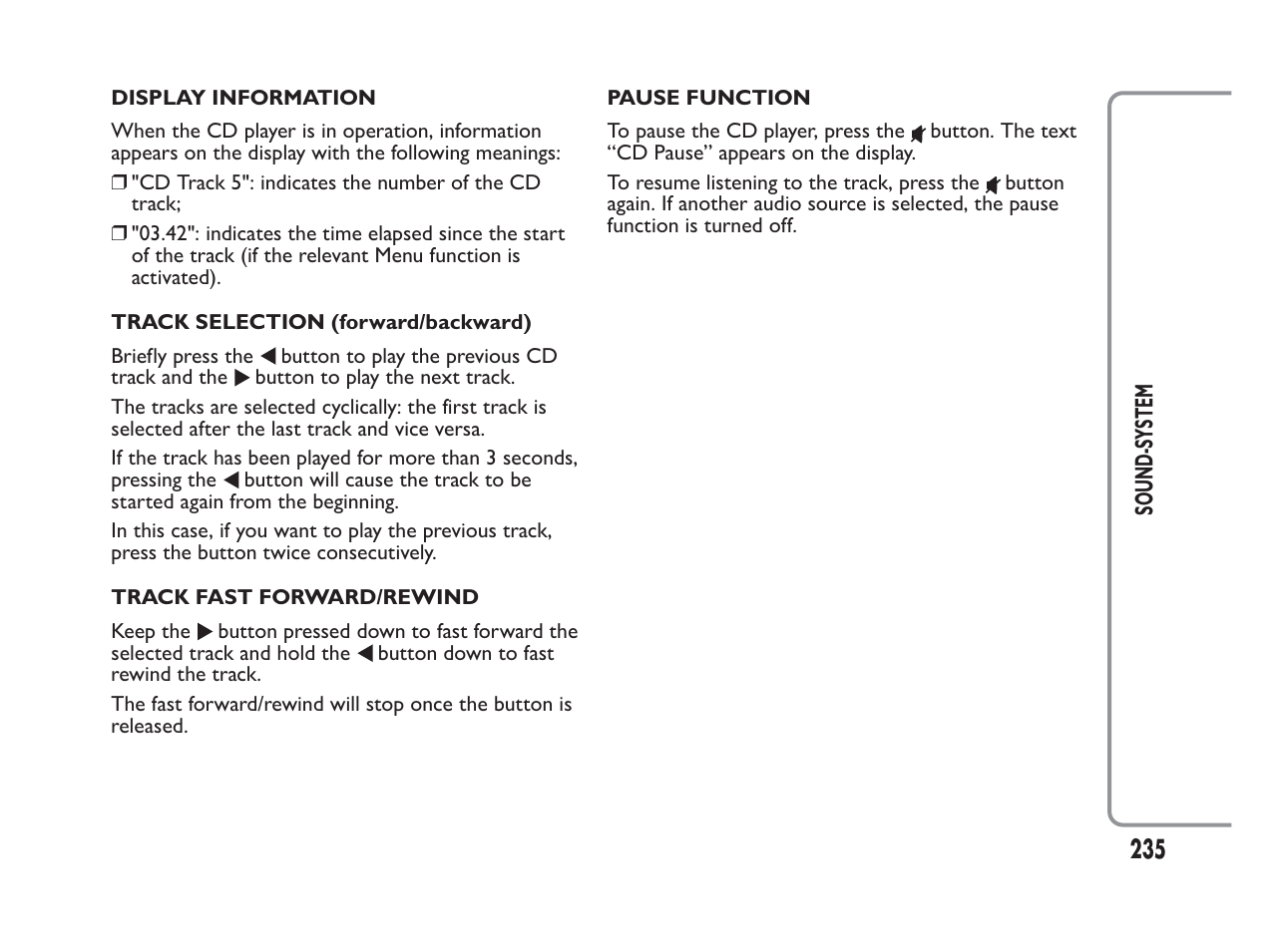 FIAT Panda User Manual | Page 239 / 260